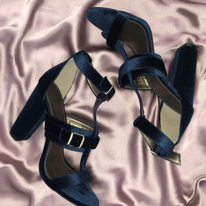 Blue Velvet Sandals